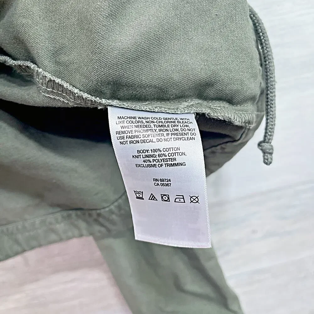 Columbia Hooded Utility Jacket Green Full Zip Pockets Cotton Twill Womens Medium - Picture 7 of 7